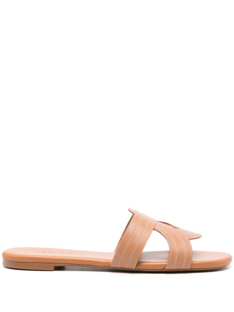 Clergerie Ivory leather sandals - Brown Cover