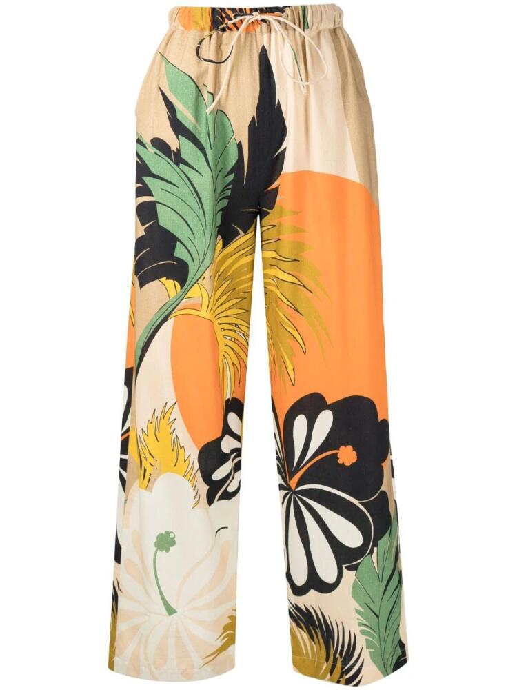 Bambah floral motif-print wide-leg trousers - Multicolour Cover