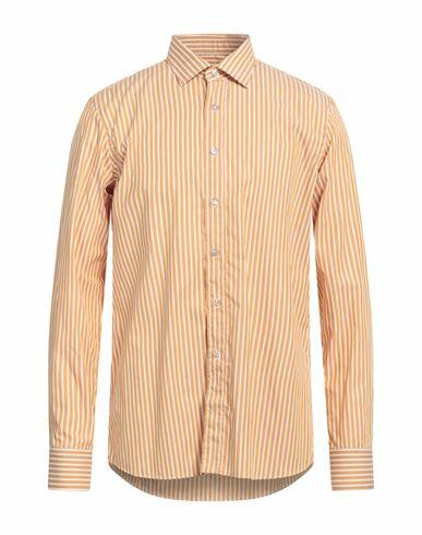 Tagliatore Man Shirt Ocher Size 15 ¾ Cotton Cover