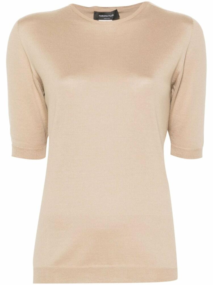 Fabiana Filippi fine-ribbed top - Neutrals Cover