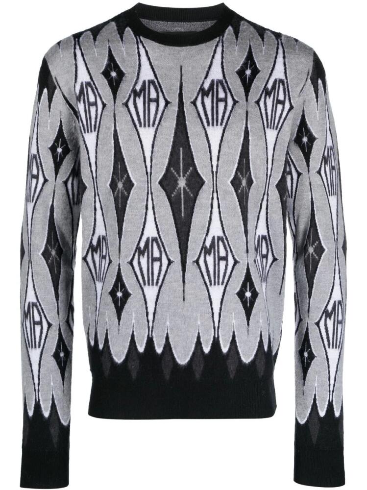 AMIRI argyle ribbed wool jumper - Black Cover