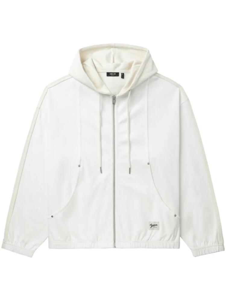 FIVE CM logo-appliqué zip-up hoodie - White Cover