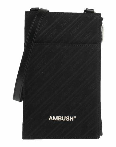 Ambush Man Cross-body bag Black Textile fibers, Leather Cover