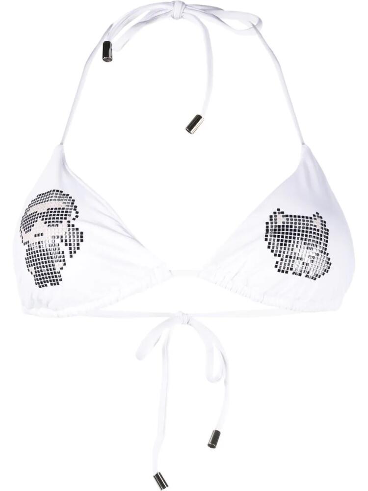 Karl Lagerfeld karl-studded bikini top - White Cover