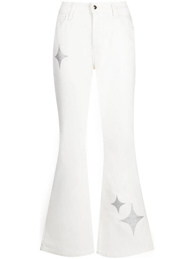 Madison.Maison star-print high-rise flared jeans - White Cover