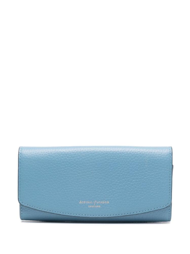 Aspinal Of London logo-stamp leather wallet - Blue Cover