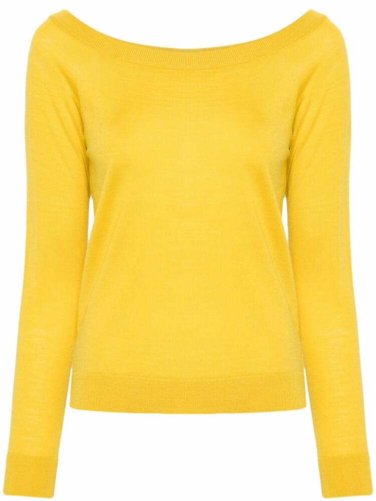 Semicouture fine-knit virgin wool jumper - Yellow Cover