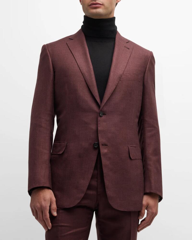 Brioni Men's Solid Silk-Blend Blazer Cover