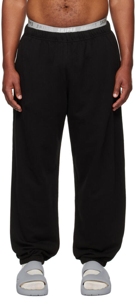 SKIMS Black Terry Relaxed Jogger Sweatpants Cover