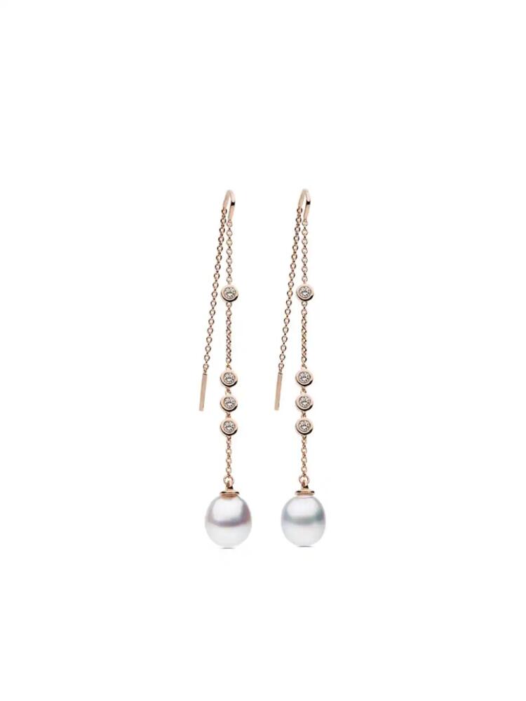 AUTORE MODA Portia crystal-embellished pearl drop earrings - Pink Cover