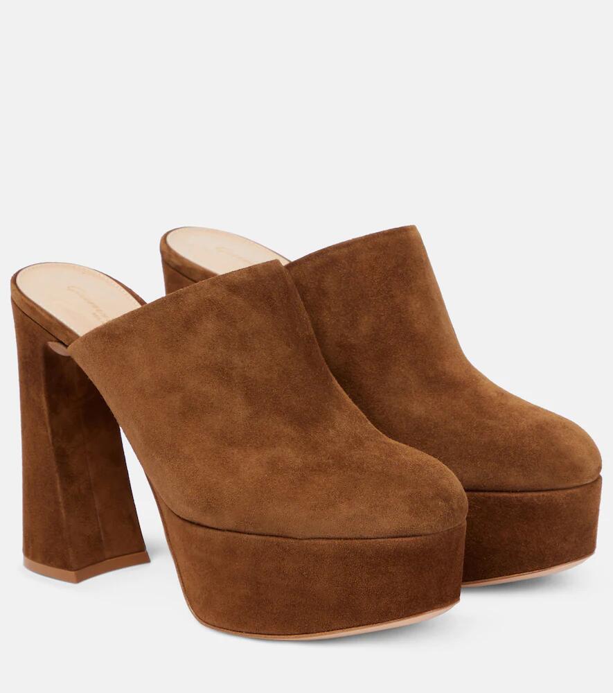 Gianvito Rossi Suede platform mules Cover