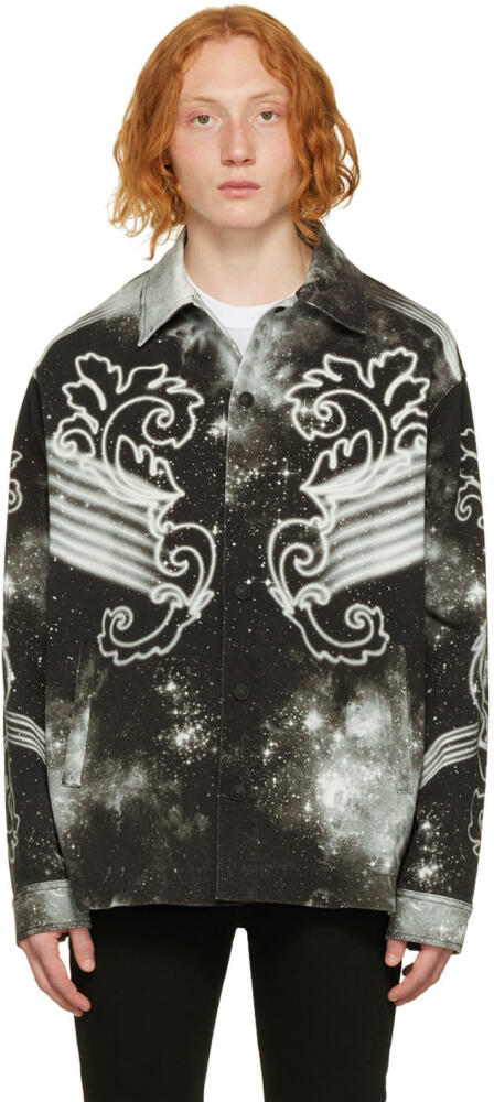 Versace Jeans Couture Black Space Couture Denim Jacket Cover