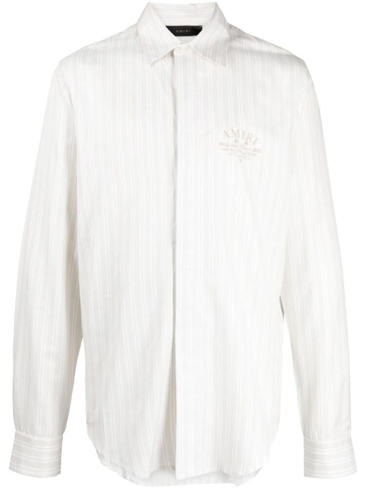 AMIRI embroidered-logo cotton shirt - White Cover