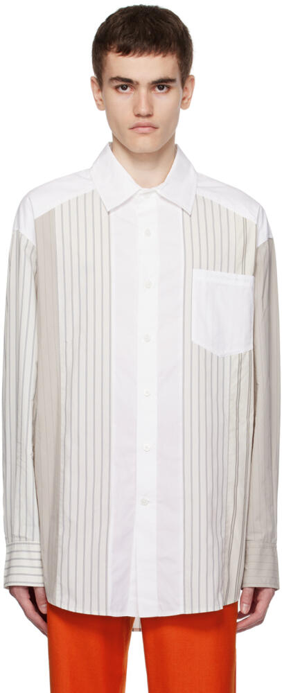 Feng Chen Wang White Striped Shirt Cover