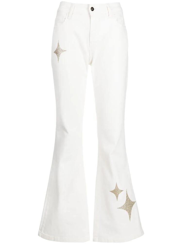 Madison.Maison star-print high-rise flared jeans - White Cover