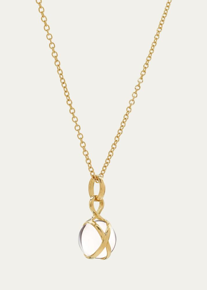 L. Klein Prisma 18k Gold & Crystal Quartz Small Pendant Brilliant Chain Necklace Cover