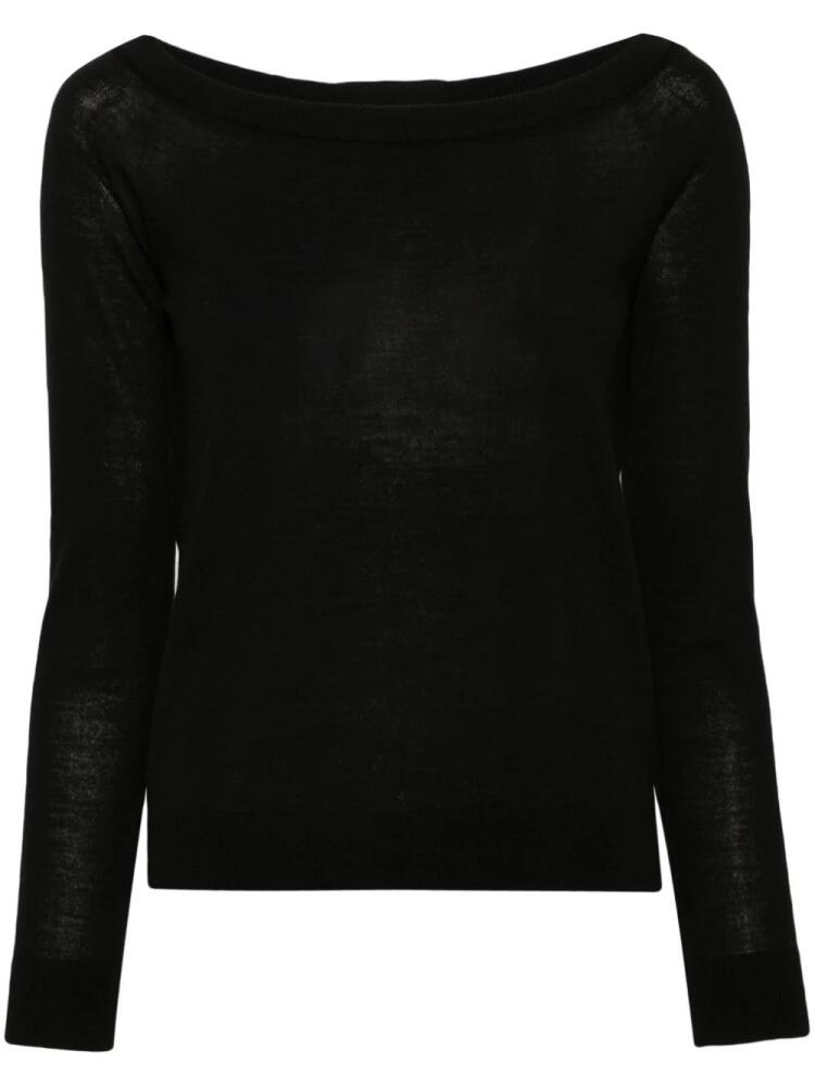 Semicouture fine-knit virgin wool jumper - Black Cover