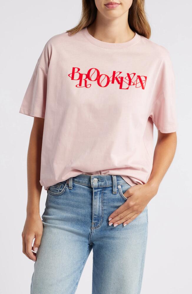 Brooklyn Industries Amour Flocked Cotton T-Shirt in Pale Mauve Cover