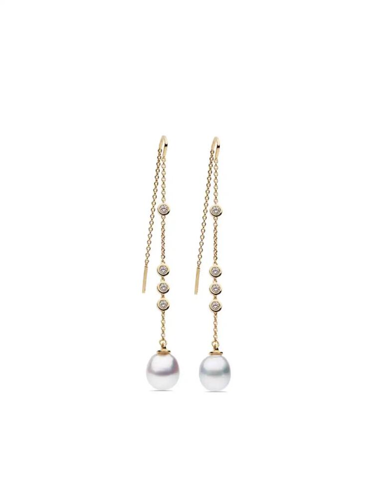 AUTORE MODA Portia crystal-embellished pearl drop earrings - Gold Cover