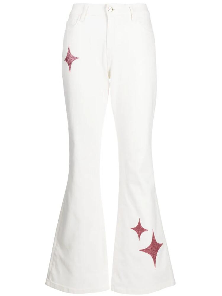 Madison.Maison star-print high-rise flared jeans - White Cover