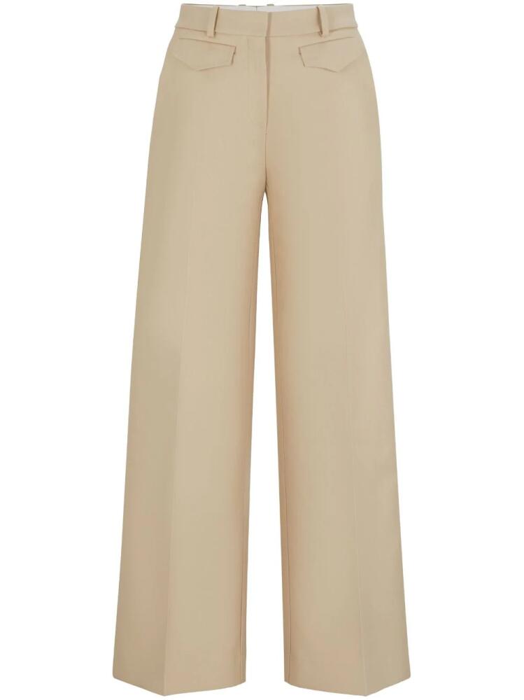 BOSS pressed-crease palazzo trousers - Neutrals Cover