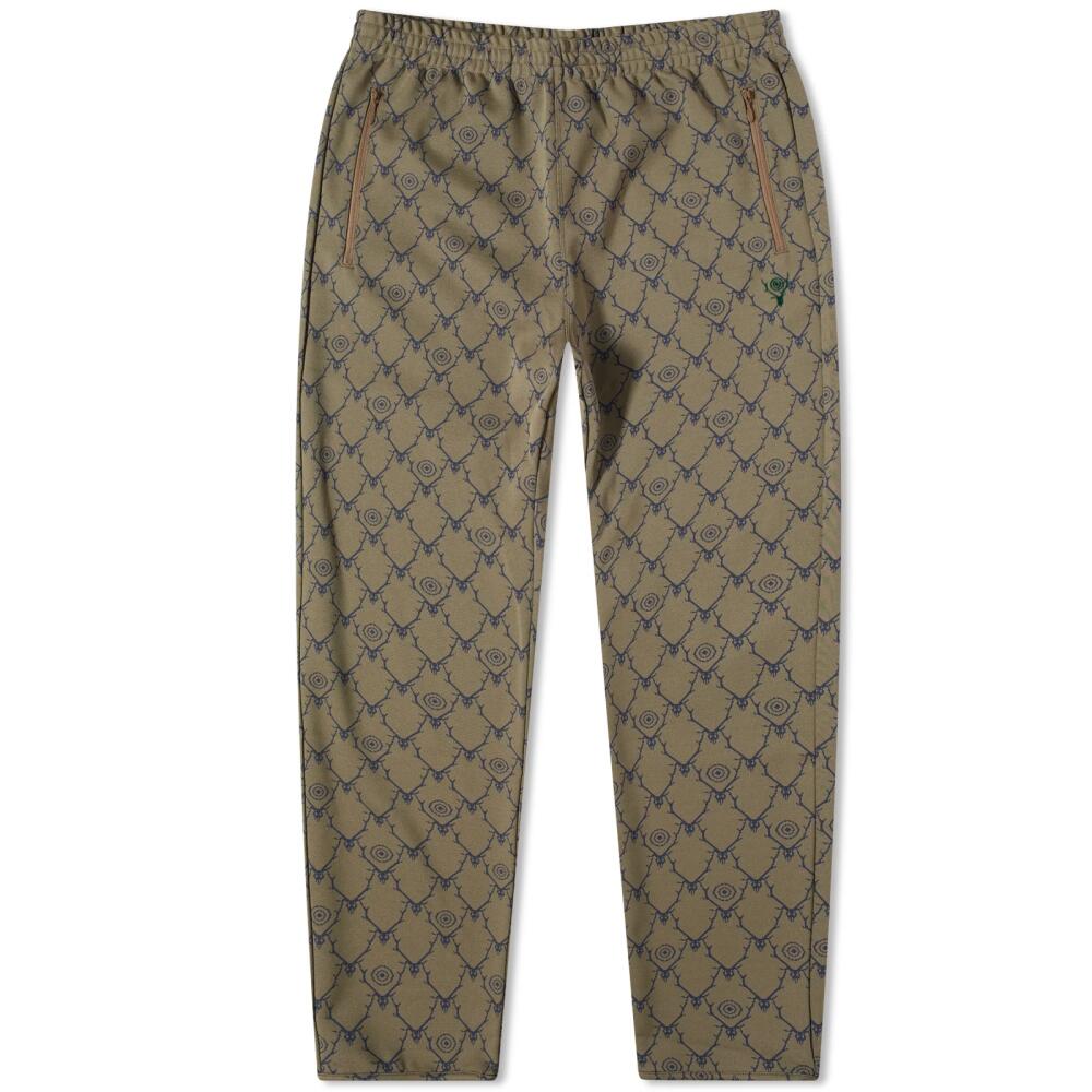 South2 West8 Men's Skull & Target Trainer Trousers in Khaki Cover