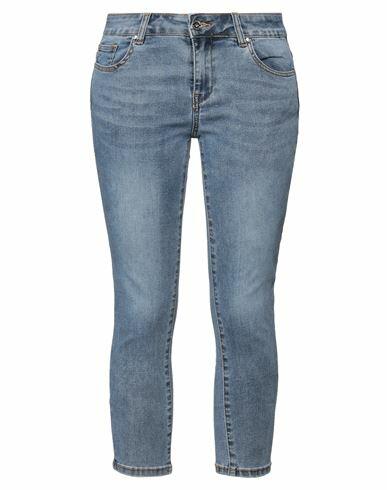 Take-two Woman Jeans Blue Cotton, Polyester, Rayon, Elastane Cover