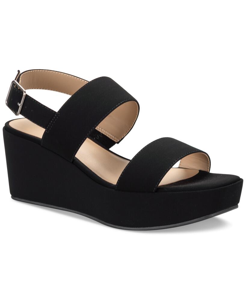 Style & Co Women's Ardenn Double-Strap Wedge Sandals, Created for Macy's - Black Sm Cover