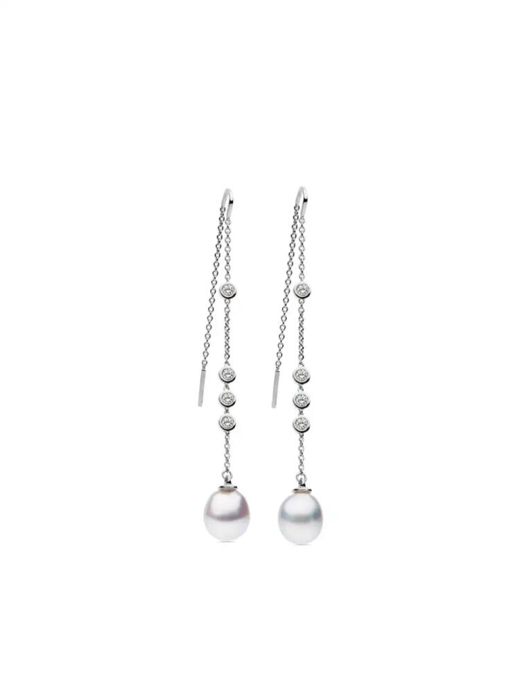 AUTORE MODA Portia crystal-embellished pearl drop earrings - Silver Cover