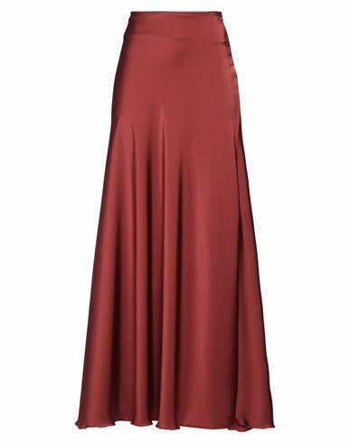 Soallure Woman Maxi skirt Rust Polyester Cover