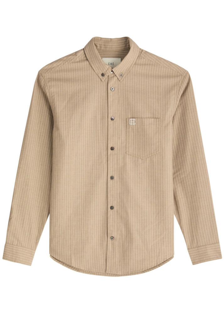 Che Oxford Striped Cotton-blend Shirt - Light Brown Cover