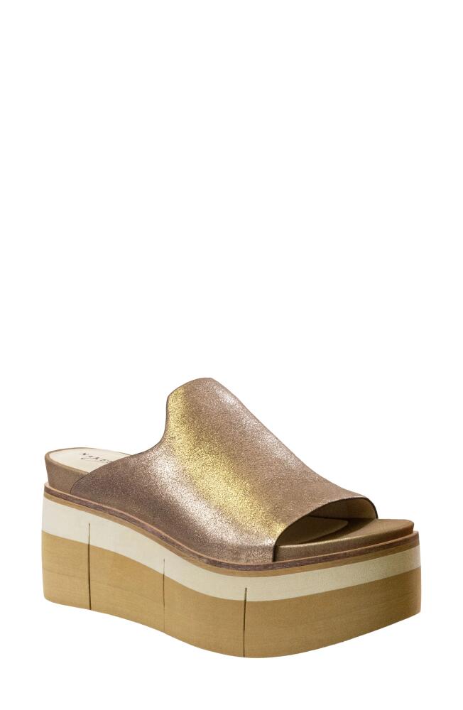 Naked Feet Flow Wedge Slide Sandal in Gold Cover