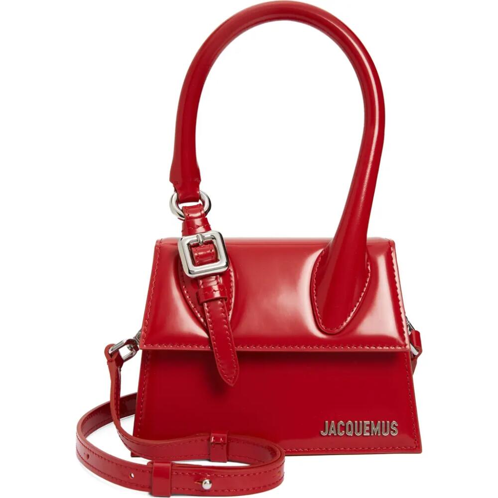 Jacquemus Le Chiquito Moyen Buckle Leather Top Handle Bag in Red 470 Cover