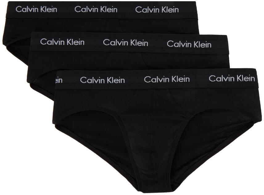 Calvin Klein Underwear Three-Pack Black Hip Briefs Cover