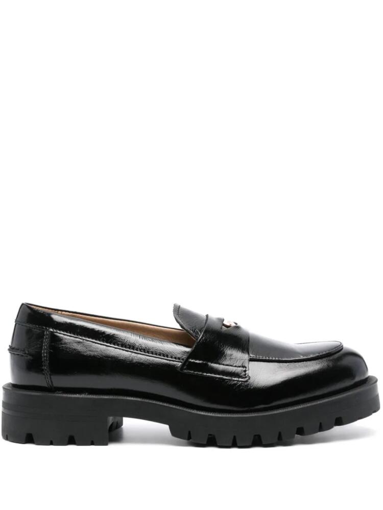 BOSS logo-plaque loafers - Black Cover