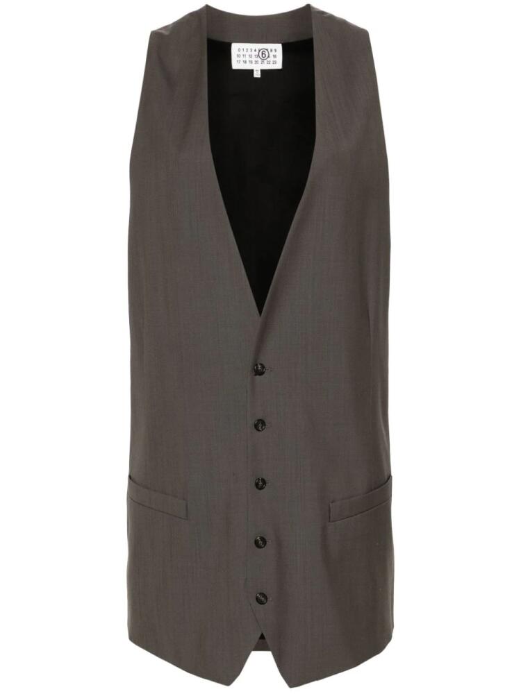 MM6 Maison Margiela longline wool waistcoat - Brown Cover