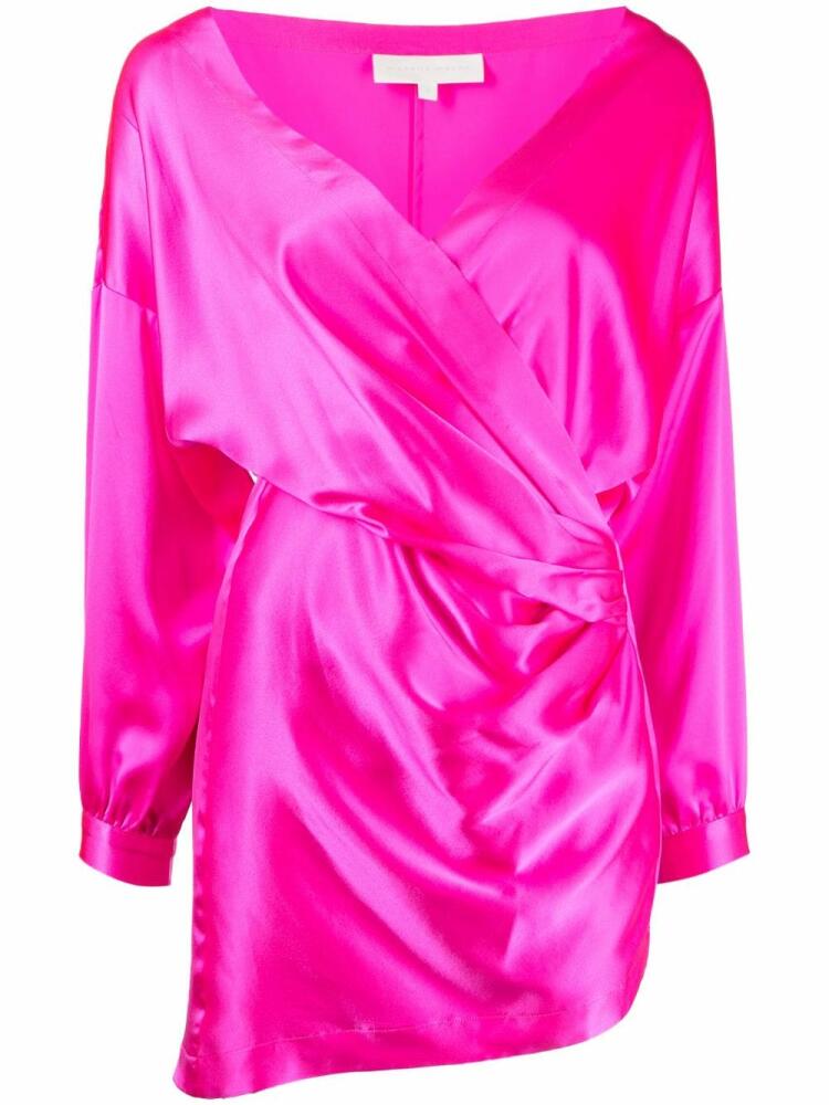 Michelle Mason draped-detail mini dress - Pink Cover