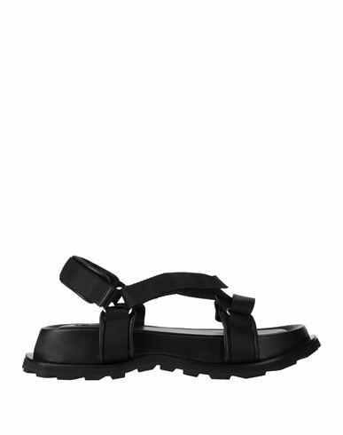 Jil Sander Man Sandals Black Leather Cover