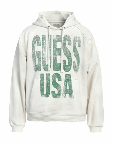 Guess Man Sweatshirt Ivory Cotton, Elastane Cover