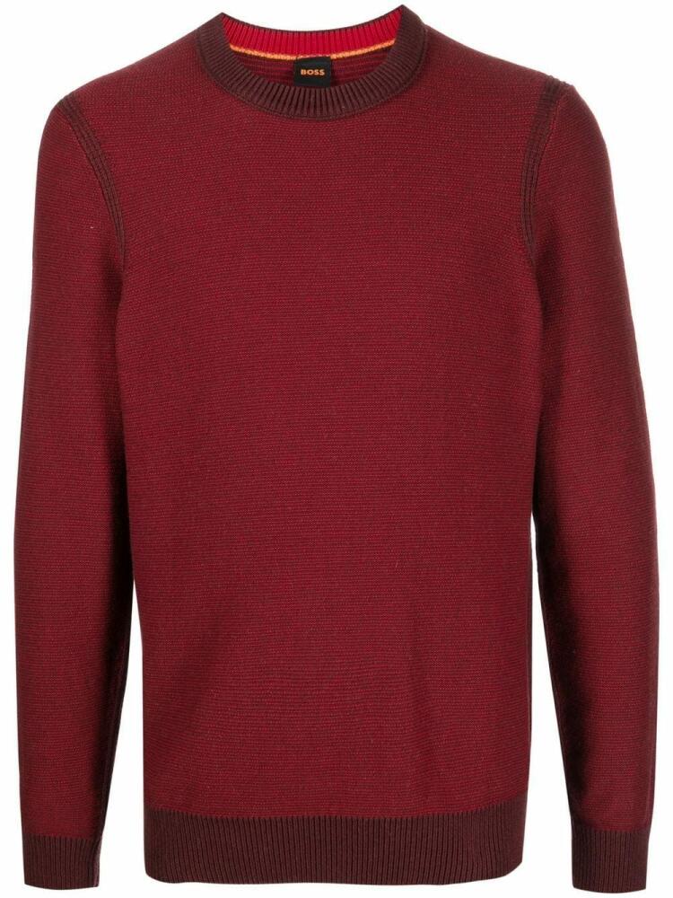 BOSS crew-neck knitted jumper - Red Cover