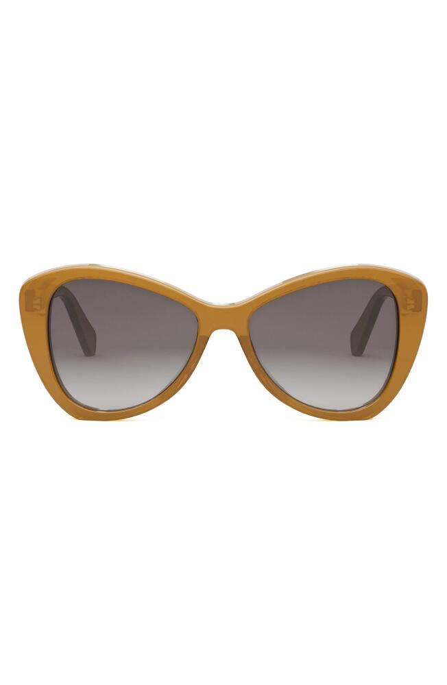 CELINE Butterfly 55mm Sunglasses in Light Brown /Gradient Brown Cover