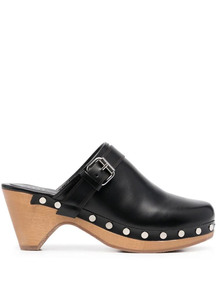 ISABEL MARANT stud-decorated mid-heel mules - Black Cover