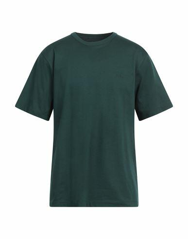 Juun. j Man T-shirt Dark green Cotton Cover