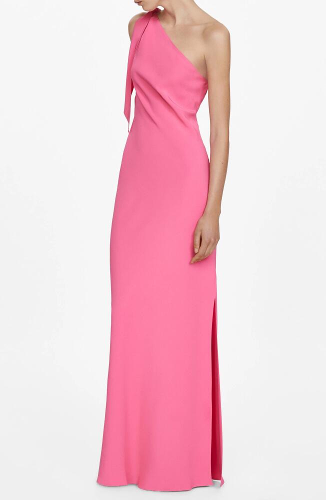 MANGO Lazaro One-Shoulder Gown in Pink Cover