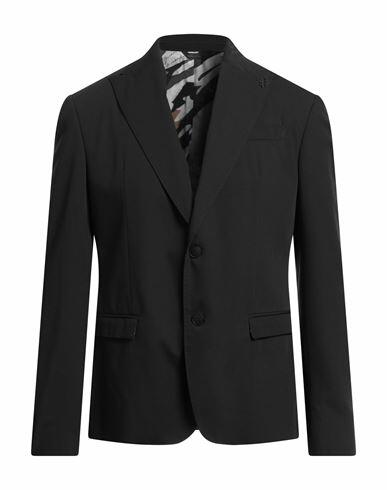 Alessandro Dell'acqua Man Blazer Black Polyester, Viscose, Elastane Cover