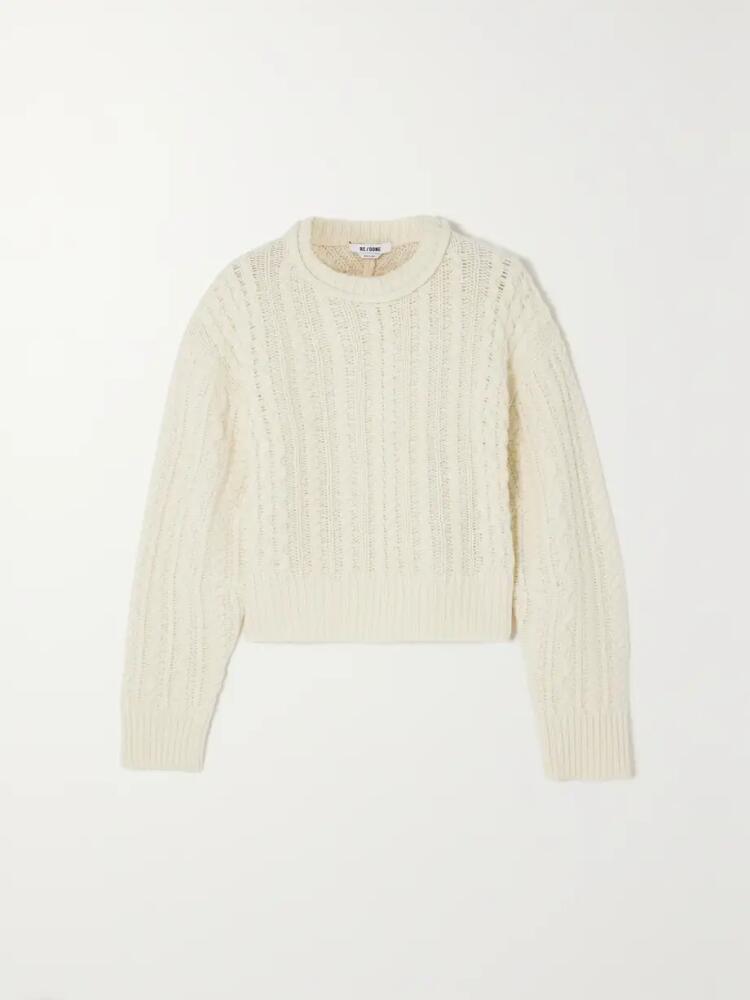 RE/DONE - Cable-knit Wool Sweater - Cream Cover