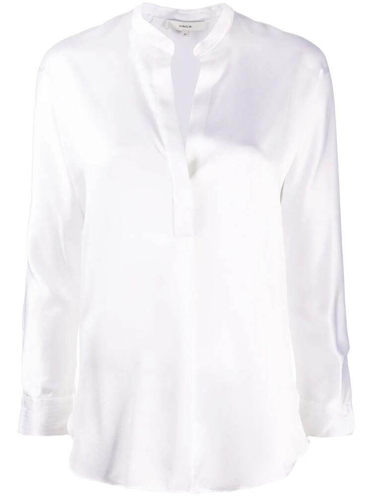 Vince open neck loose fit blouse - White Cover