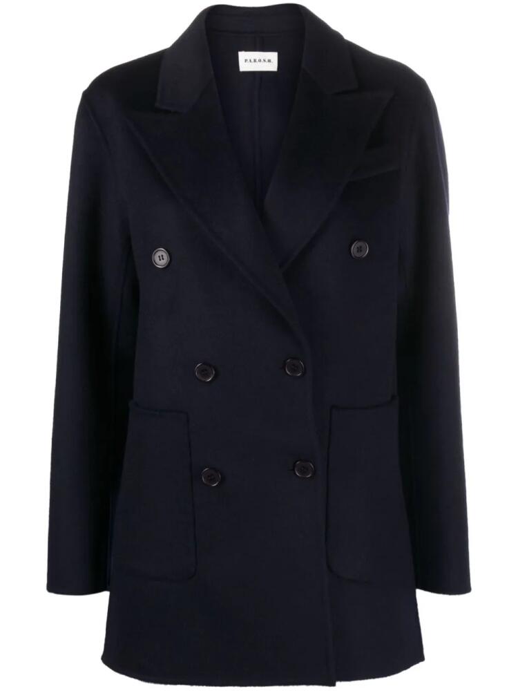 P.A.R.O.S.H. Leak double-breasted wool coat - Blue Cover