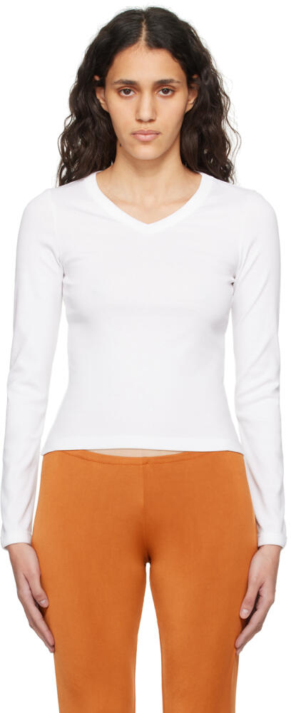 FLORE FLORE White Jill Long Sleeve T-Shirt Cover