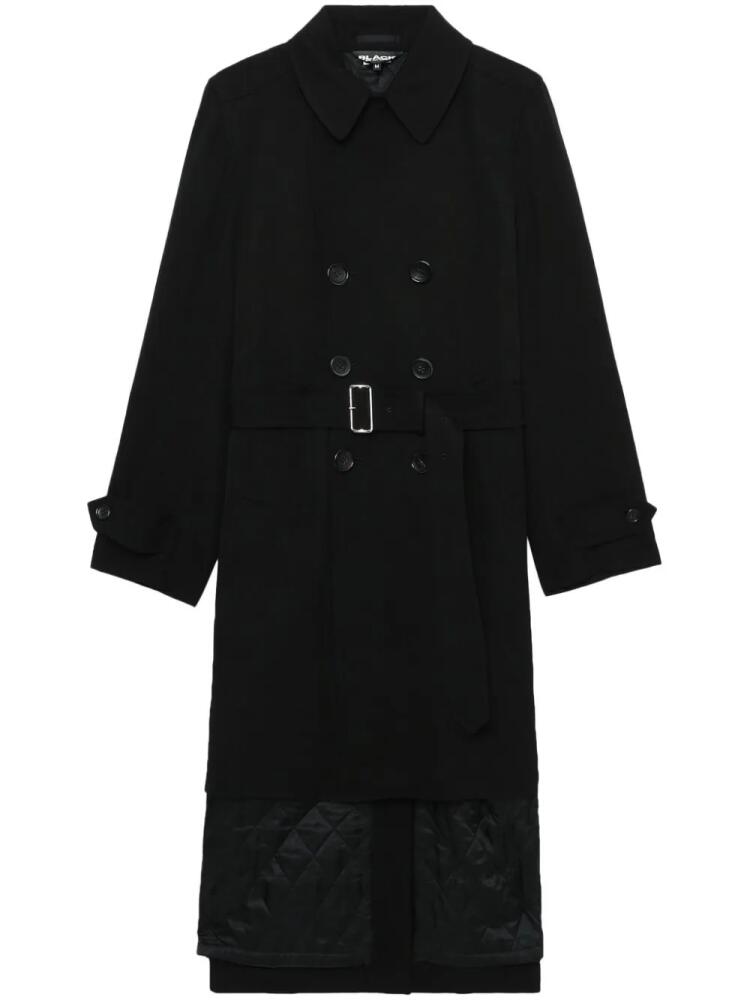 Black Comme Des Garçons double-breasted layered wool coat Cover